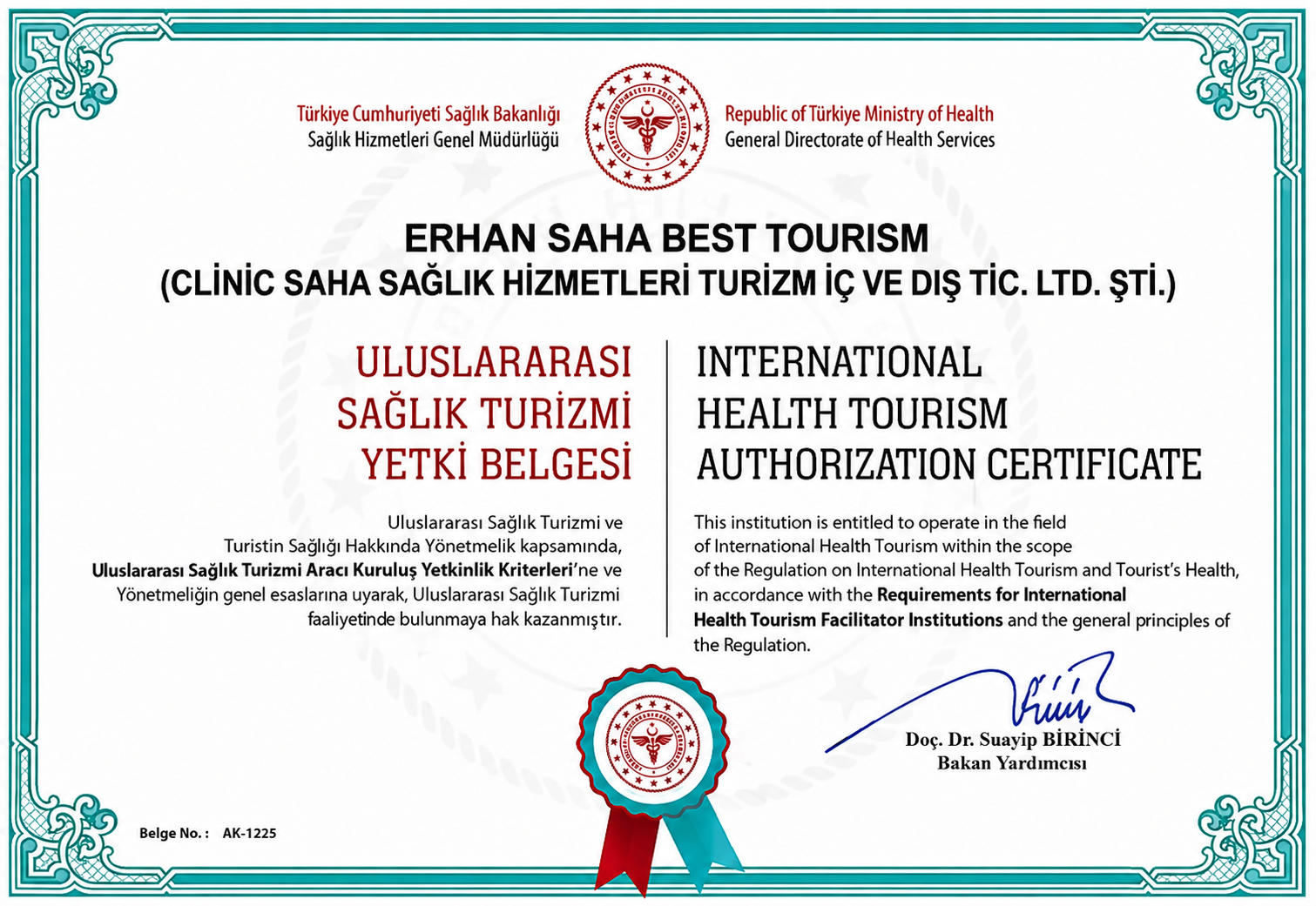 Clinic Saha document oficial 2